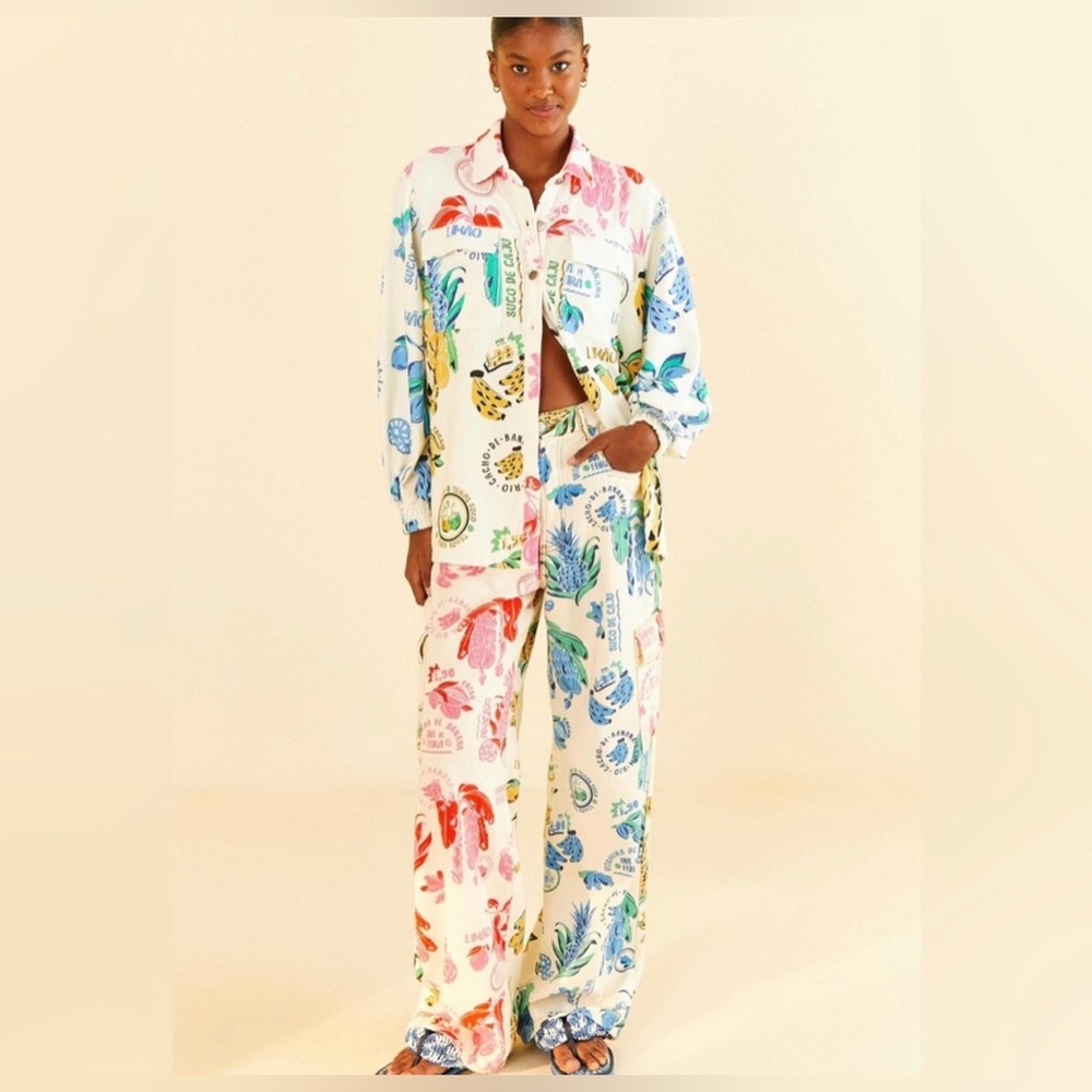 Farm Rio Brazil Suco de Frutas Jacket Size S